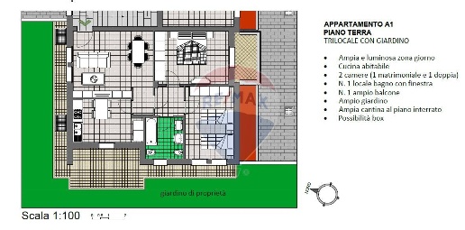 Foto Appartamento in Via Mozart 29, Calusco d'Adda di 80 m² con 3 locali