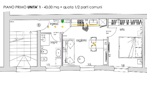 Foto Appartamento a Mantova Centro di 47 m² con 2 locali in vendita