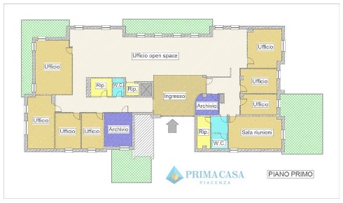 Foto Ufficio a Piacenza Pubblico Passeggio di 468 m² con 10 locali