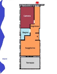 Foto Appartamento a Fano Baia Metauro di 45 m² con 2 locali in vendita