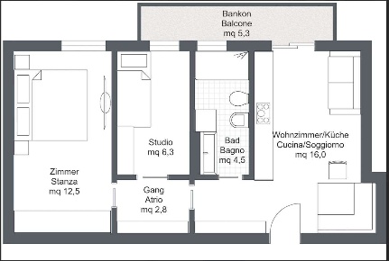 Foto Appartamento a Bolzano di 53 m² con 3 locali in vendita