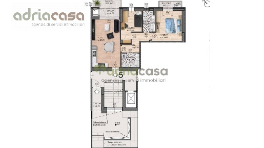 Foto Appartamento in via piave, Riccione Parco di 84 m² con 3 locali
