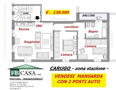 Foto Appartamento in Via Cesare Battisti 9, Carugo Centro di 95 m²