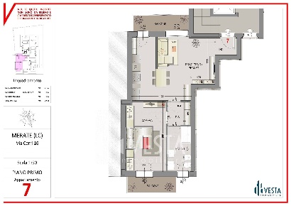 Foto Appartamento in Via Cerri, Merate Centro di 70 m² con 2 locali