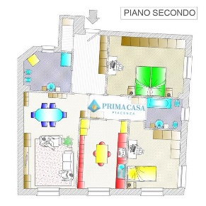 Foto Appartamento a Piacenza Via Taverna - Ospedale di 124 m² con 3 locali