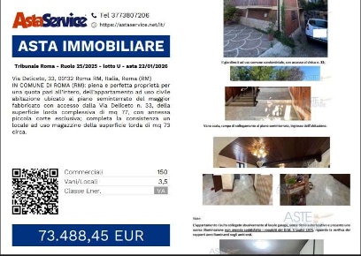 Foto Appartamento in Via Deliceto 33, Roma Borghesiana di 150 m² all'asta
