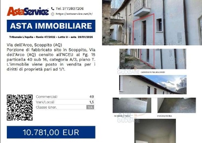 Foto Case indipendenti in Via dell'Arco, Scoppito Casale di 49 m² all'asta