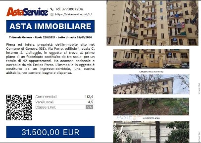 Foto Appartamento in Via Porro edificio 1 scala C interno 2, Genova