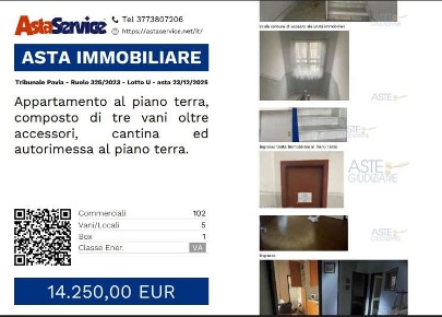 Foto Appartamento in Via G. Galilei 11, Mortara Centro di 102 m² all'asta