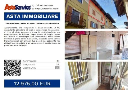 Foto Appartamento in Via Roma 45, Ivrea di 64 m² con 4 locali all'asta