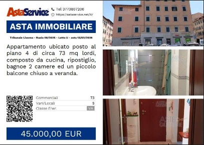 Foto Appartamento in Piazza dei Mille 32, Livorno di 73 m² con 5 locali
