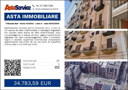 Foto Appartamento in Via G. Bovio 68, Bari Libertà di 67 m² con 3 locali