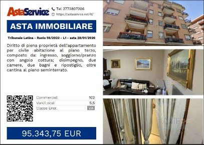 Foto Appartamento in Via Appia Nord 35, Latina Centro di 102 m² all'asta