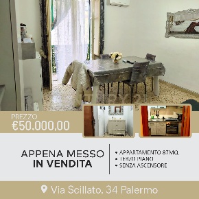 Foto Appartamento in Via Scillato 34, Palermo Altarello di 87 m² in vendita