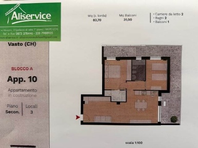 Foto Appartamento in Via del Porto, Vasto di 83 m² con 3 locali in vendita