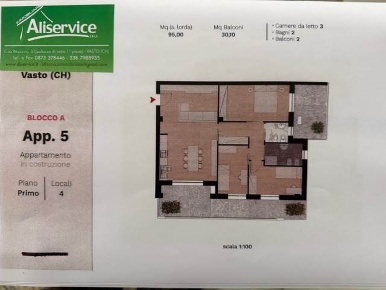 Foto Appartamento in Via del Porto, Vasto di 95 m² con 4 locali in vendita