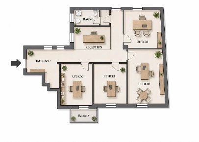 Foto Ufficio a Piacenza Centro Storico di 114 m² con 5 locali in vendita