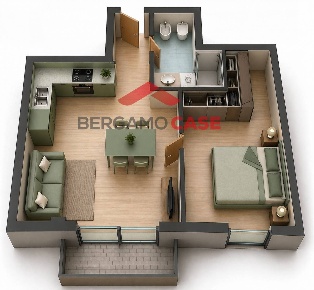 Foto Appartamento in Via Pascoli 7, Bergamo Stazione di 46 m² con 2 locali
