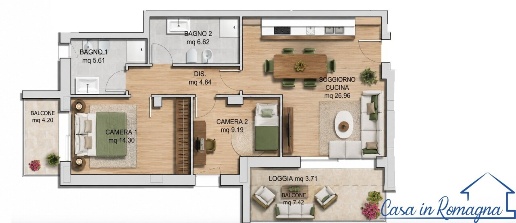 Foto Appartamento in Via Boheme 10, Rimini Padulli di 92 m² con 3 locali