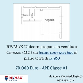 Foto Negozio a Cavezzo Centro di 50 m² in vendita